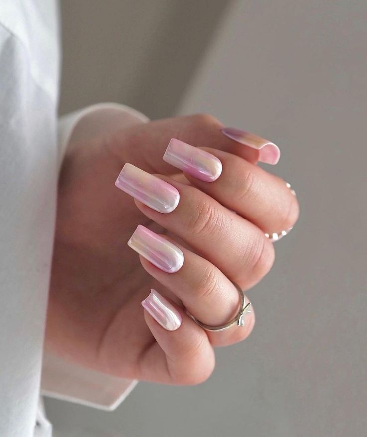 Soft Chrome Pastel Nails2