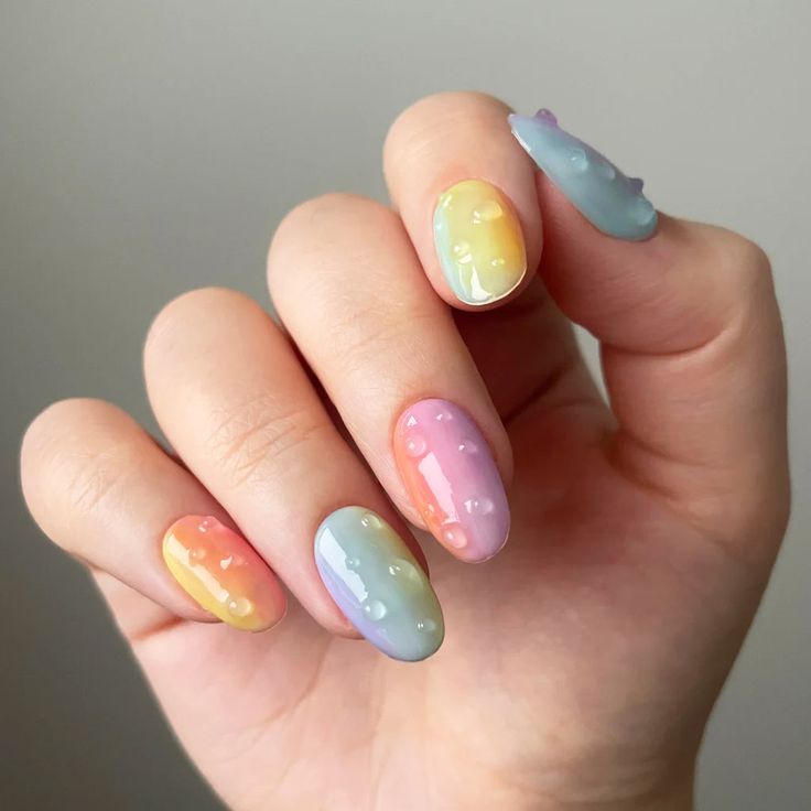 Soft Chrome Pastel Nails7