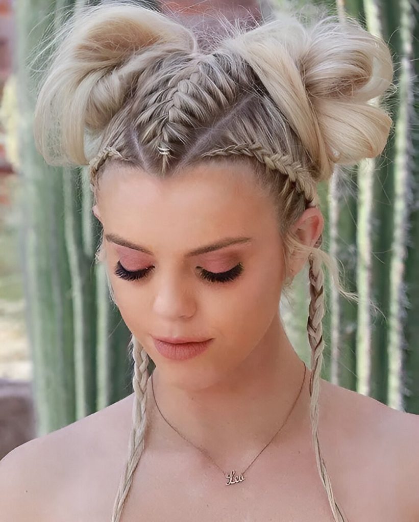 Space Buns With Braids