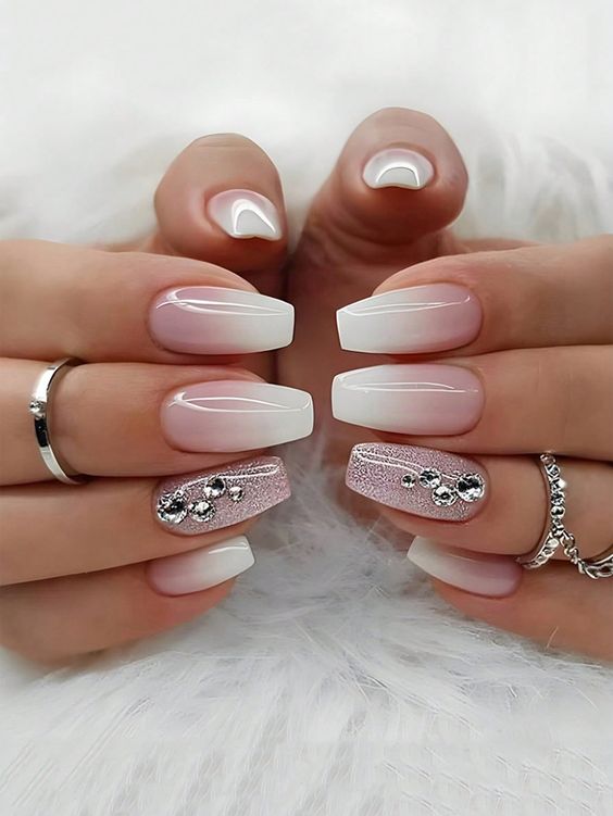 Sparkly Pink Ballerina Nail Designs