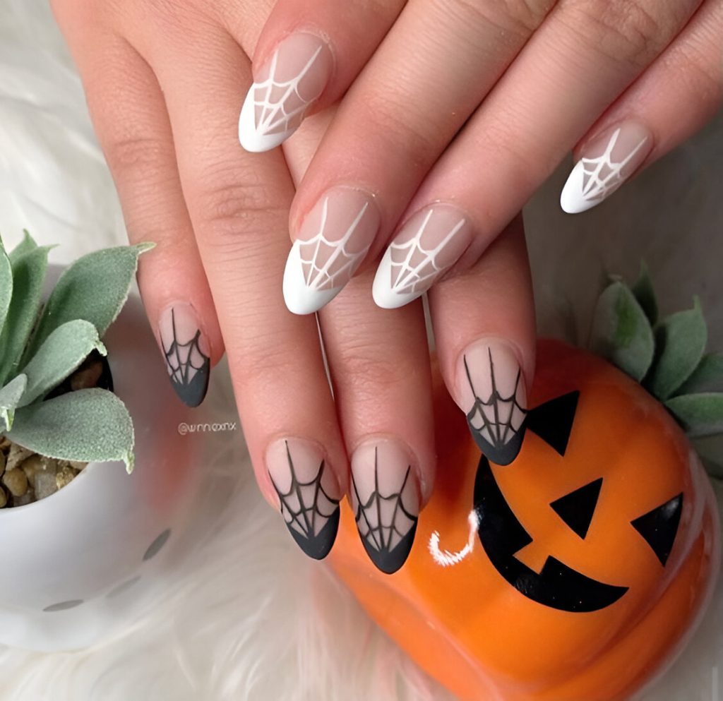  Spiderweb French Tips