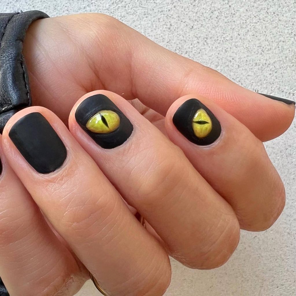 Spooky But Cute Short Halloween Nails
