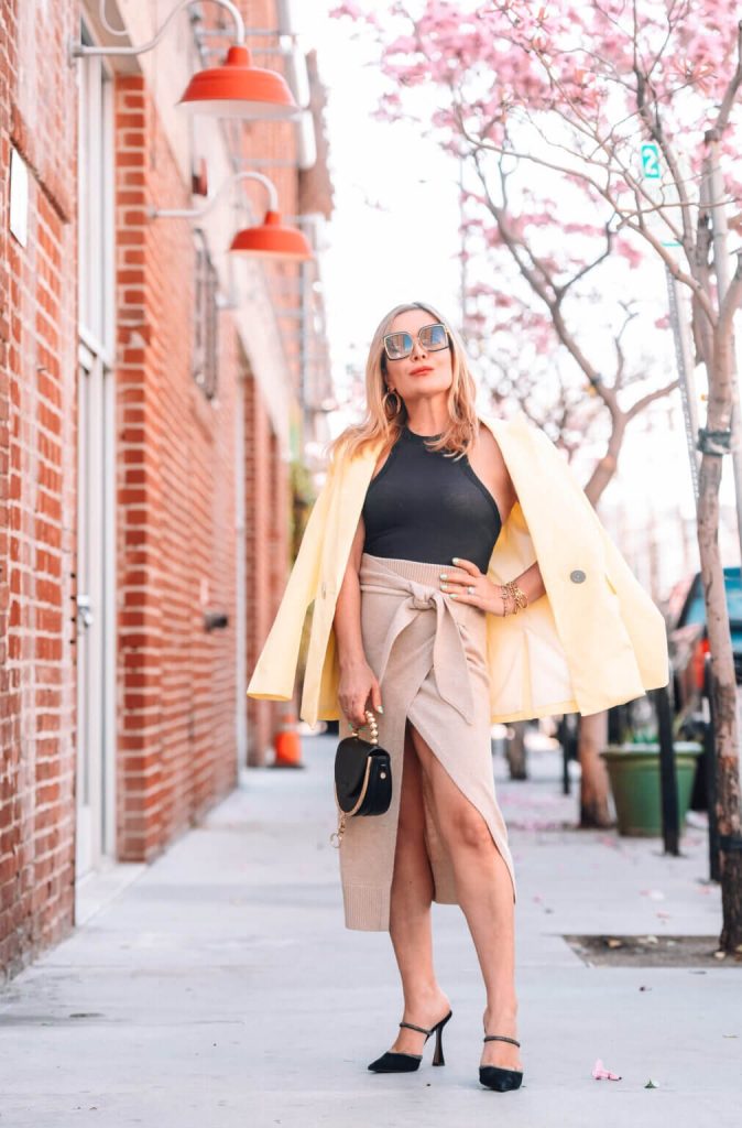 Statement Top + Knitted Skirt

