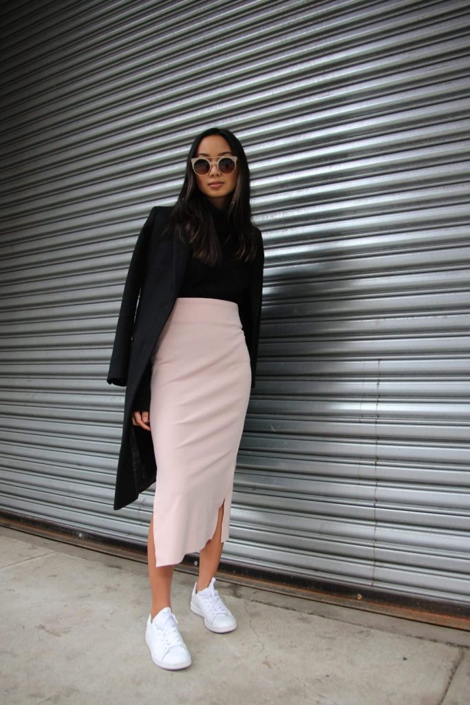 Statement Top + Knitted Skirt
