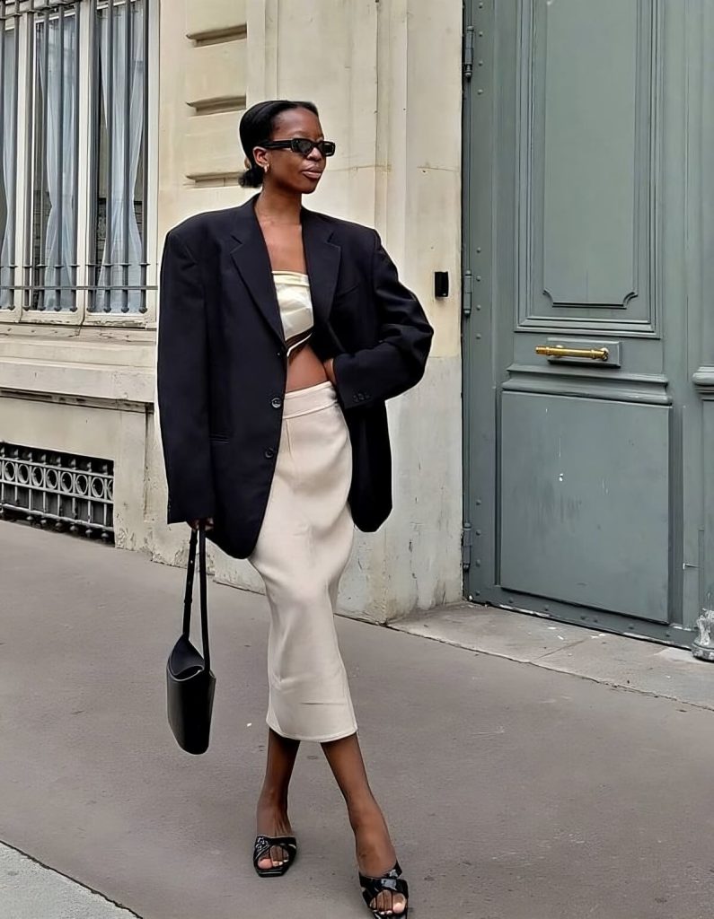 Statement Top + Knitted Skirt
