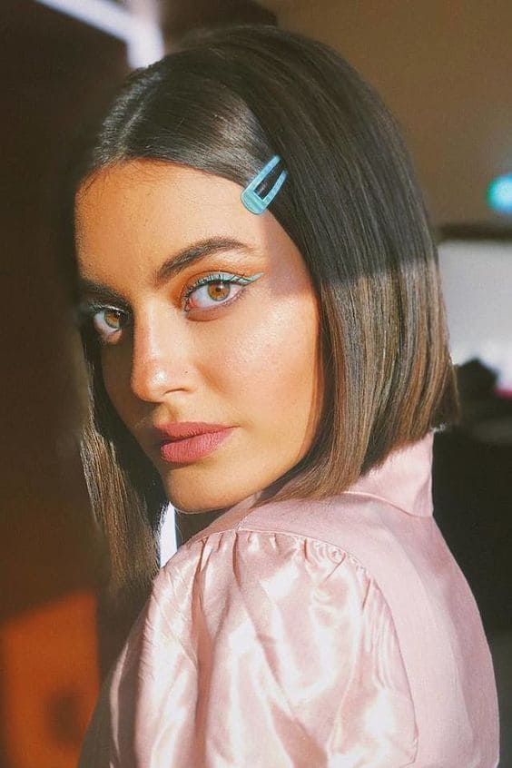 Straight Hair With Barrettes