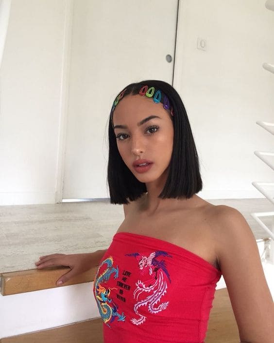 Straight Hair With Barrettes