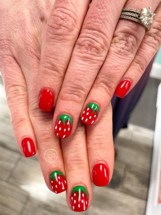 Strawberry Cutie Nails