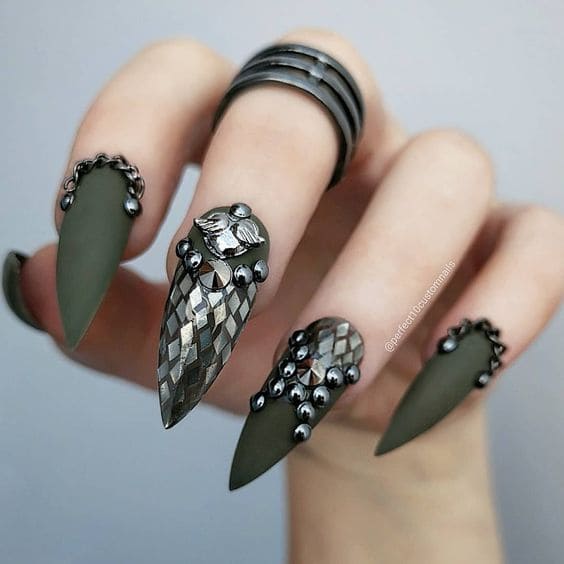 Studded Stiletto Manicure