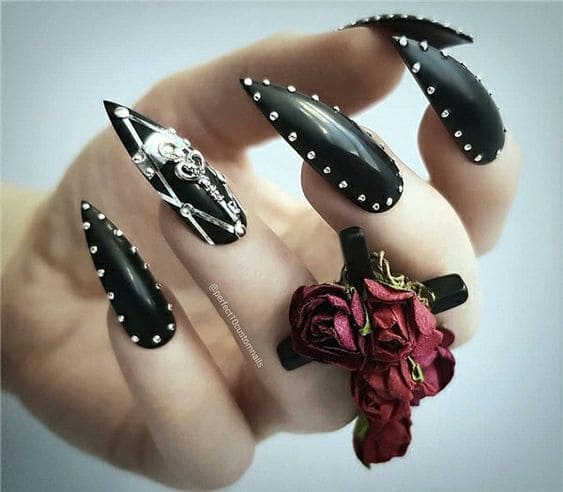 Studded Stiletto Manicure