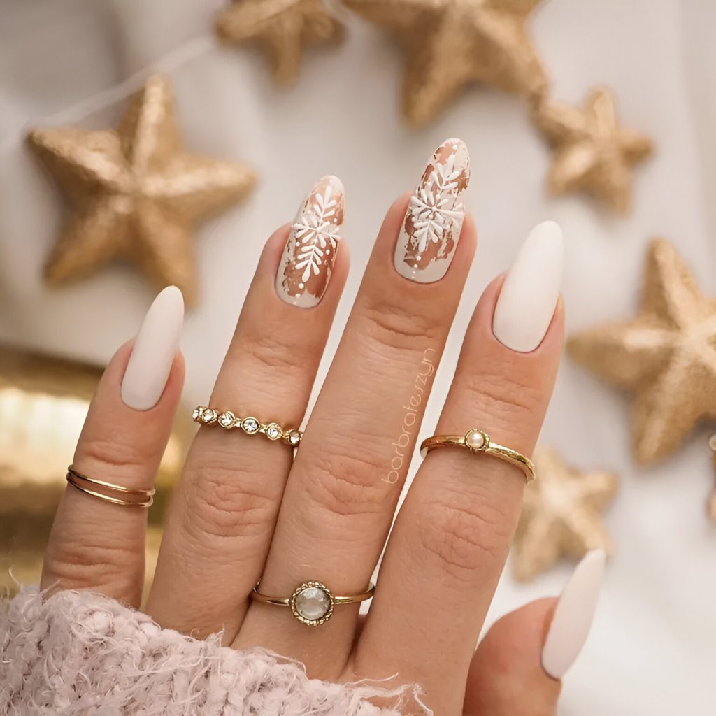 Sweet Snowflakes Nails