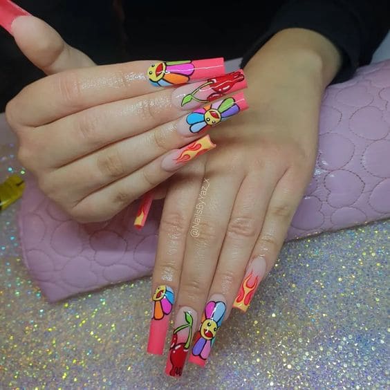 Takashi Murakami Flower Nails