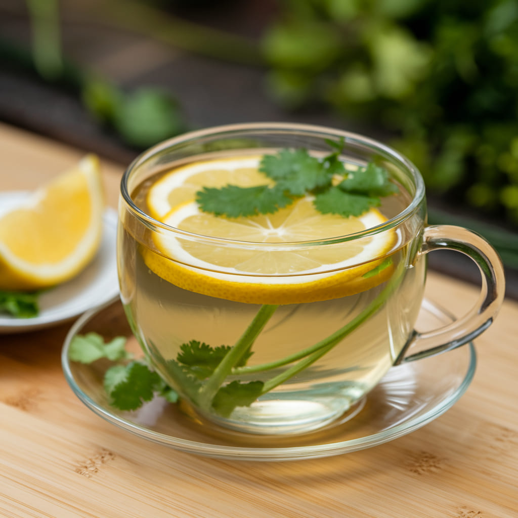 The Beauty Benefits of Lemon and Cilantro Tea
