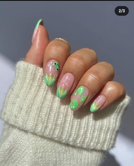 Tiana Princess Nails