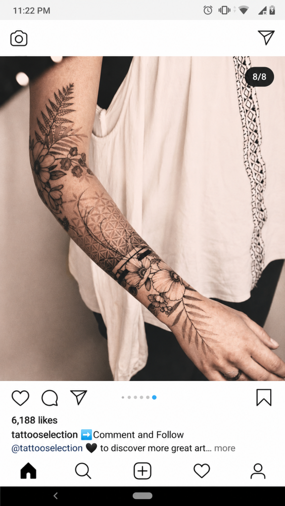 Tribal Flower Arm Tattoos