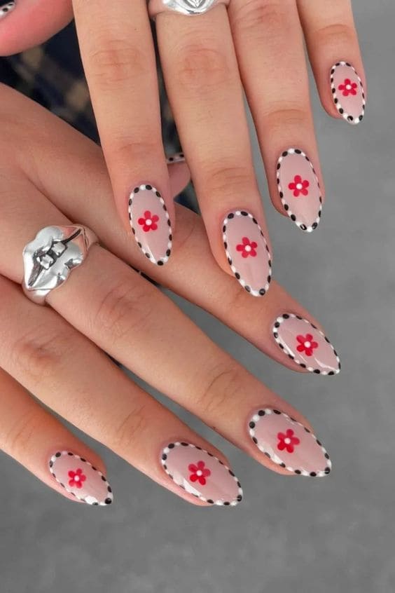 Unique Flower Manicure