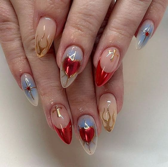 Unique Heart Nail Designs3