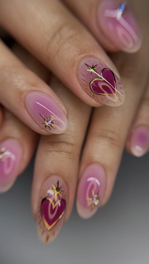Unique Heart Nail Designs5