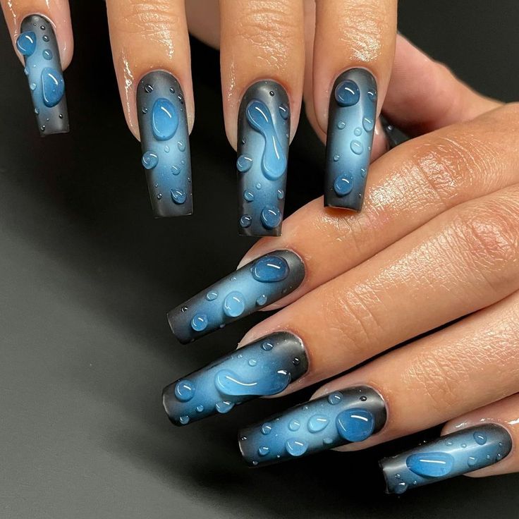 Unique Water Droplet Nail Art