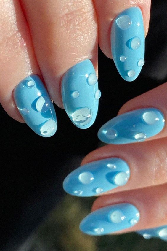 Unique Water Droplet Nail Art