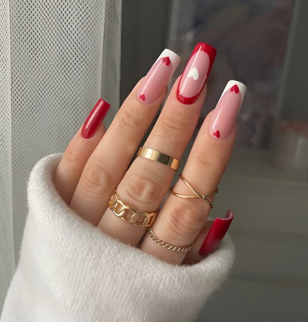 Valentine's Day Manicures With Hearts