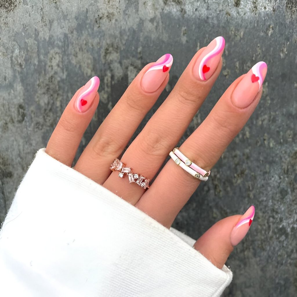 Valentine's Day Manicures With Hearts