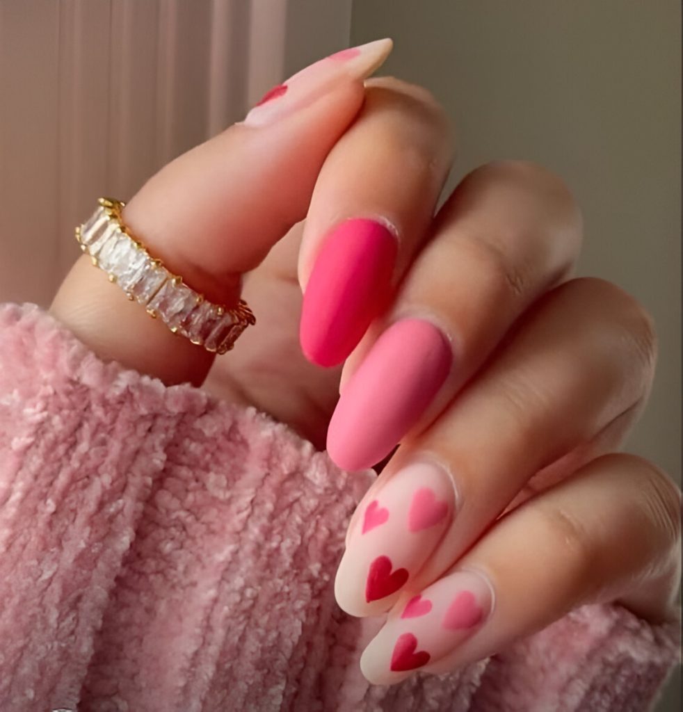 Valentine's Day Manicures With Hearts