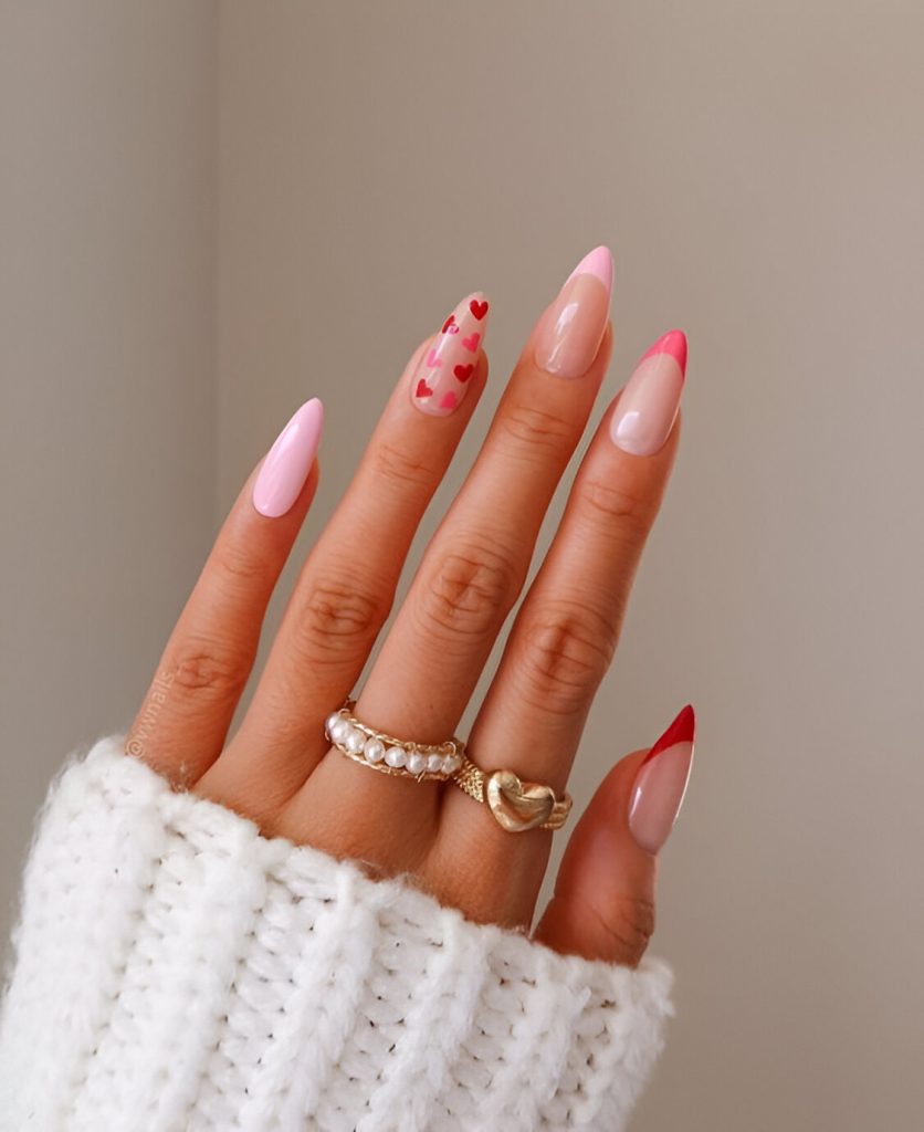 Valentine's Day Manicures With Hearts