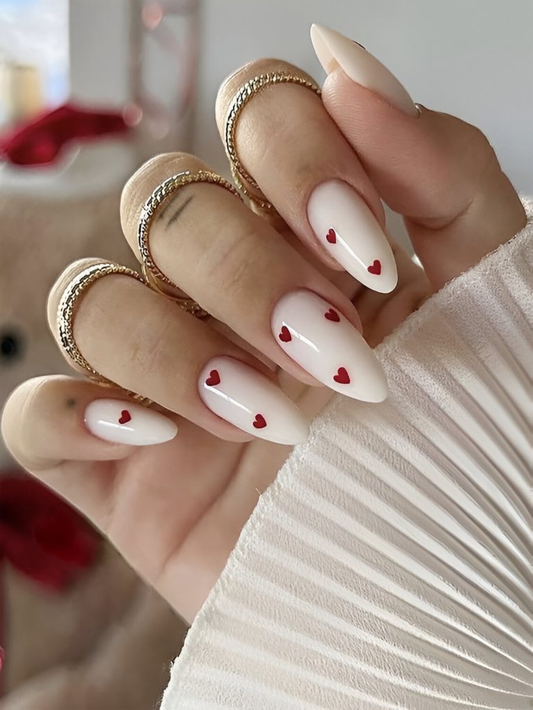 Valentine's Day Manicures With Hearts