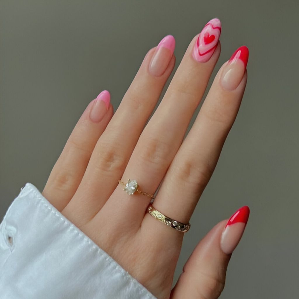 Valentine's Day Manicures With Hearts
