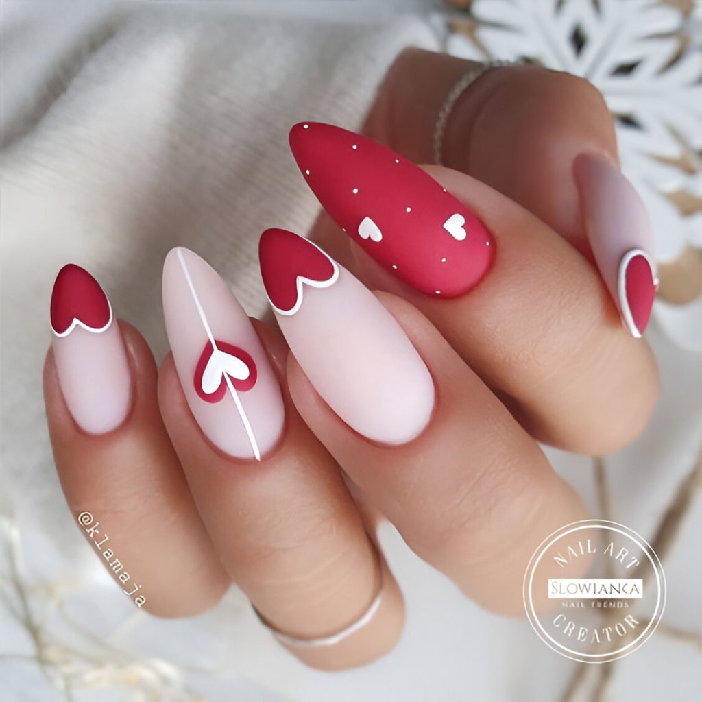 Valentine's Day Manicures With Hearts