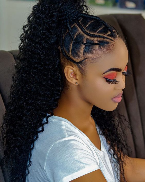 Voluminous High Ponytail With Braids