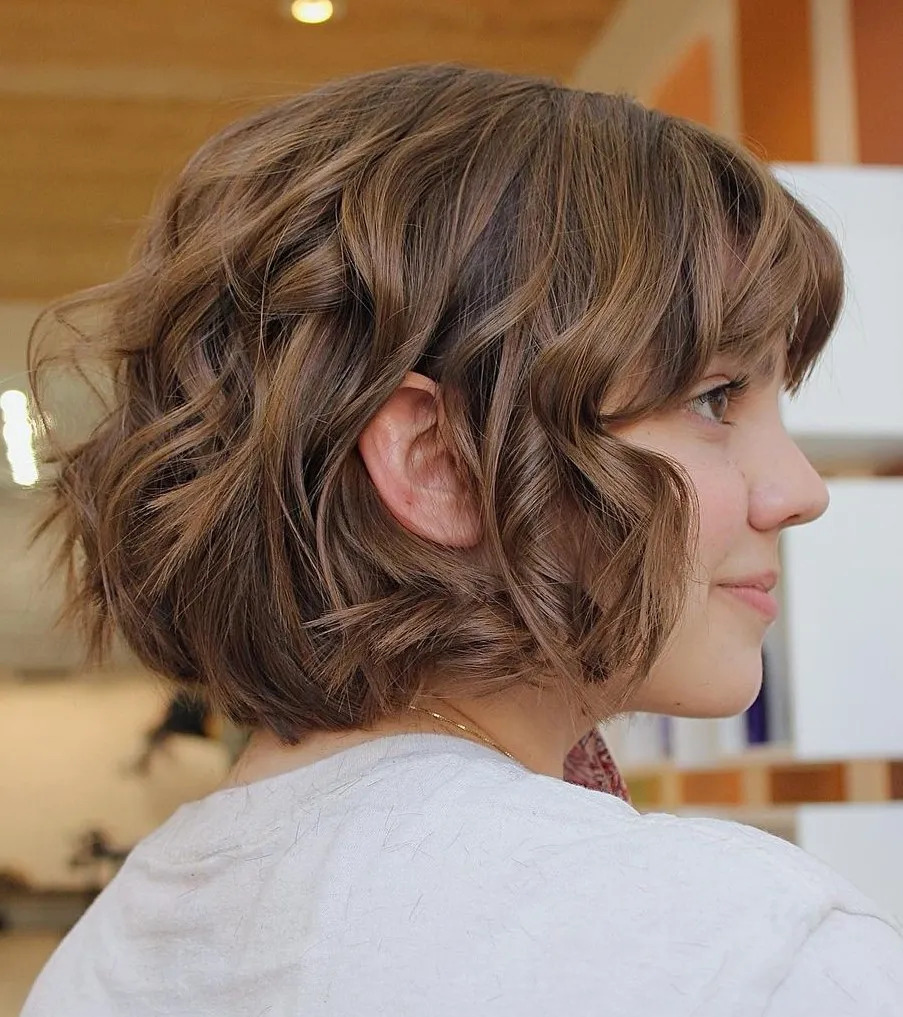 Wavy Brown Bob