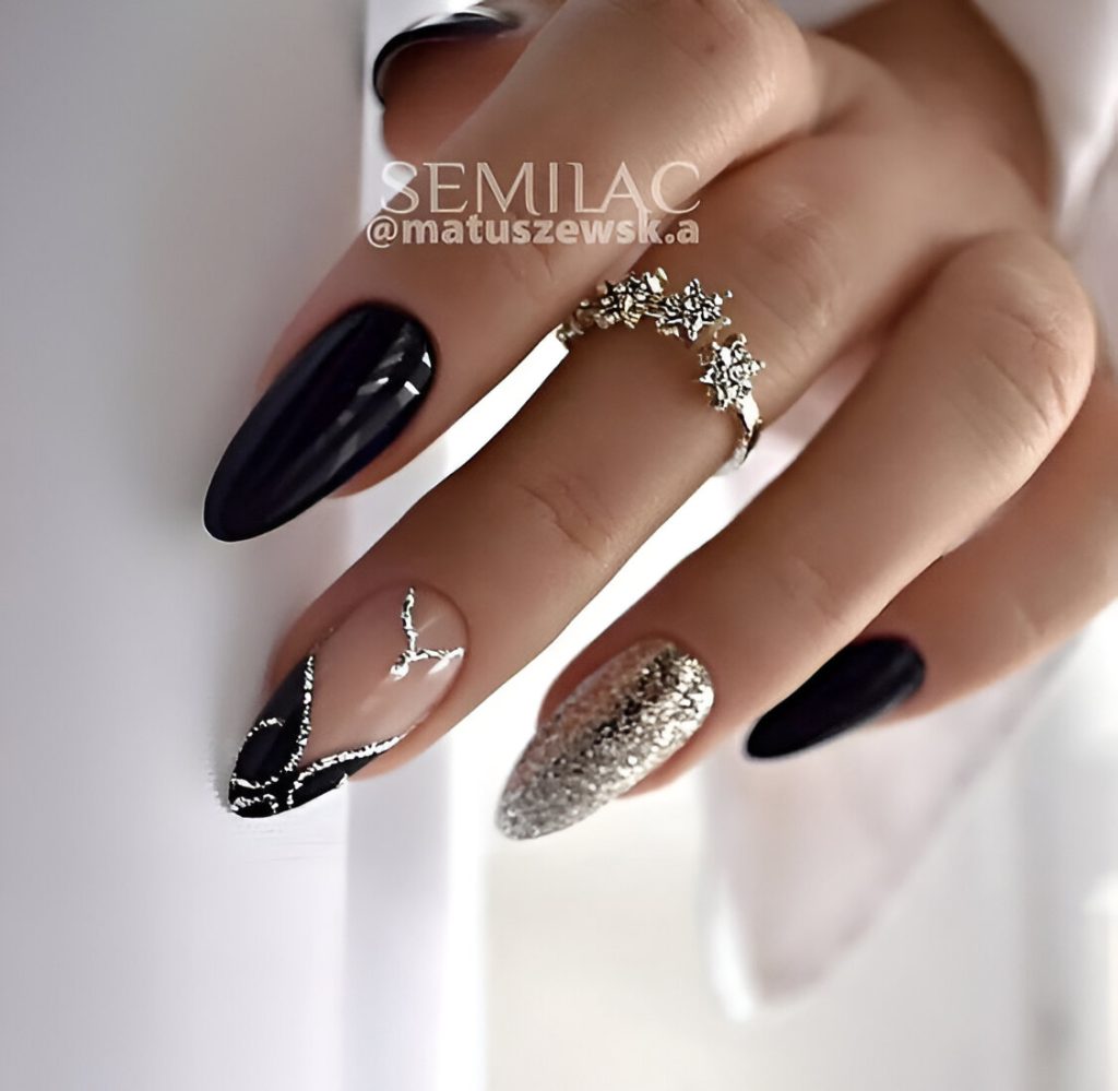  White And Black Nail Designs