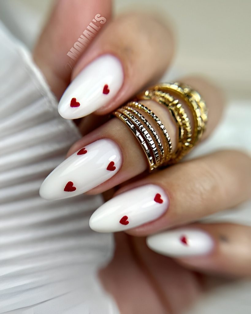  White Heart Nail Designs