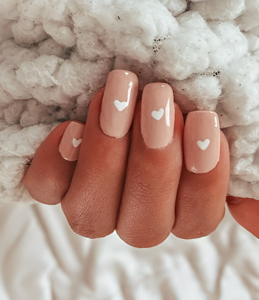  White Heart Nail Designs
