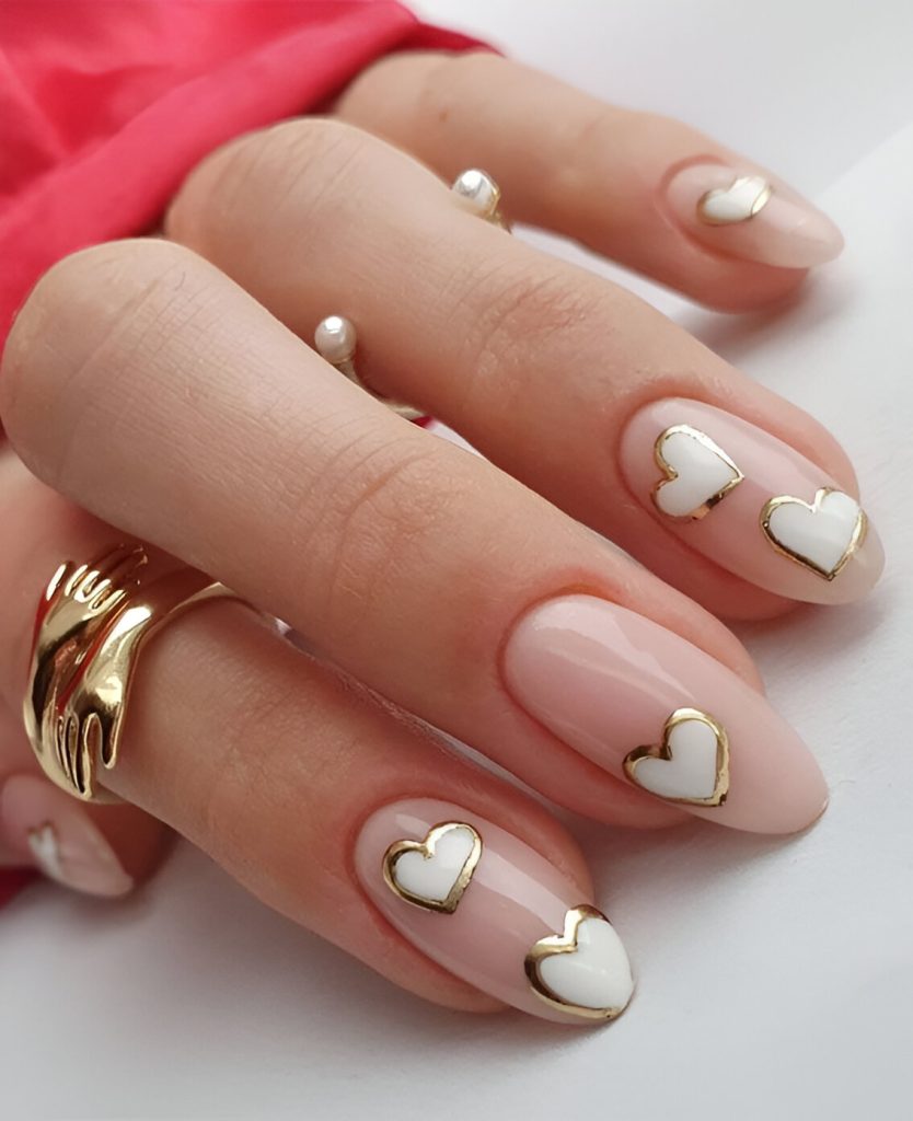  White Heart Nail Designs