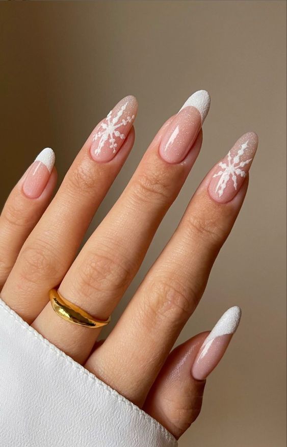 White Snowflake Nails