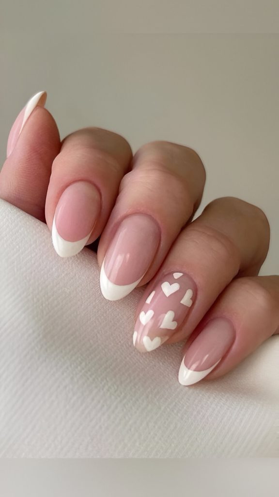 White Valentine's Manicure
