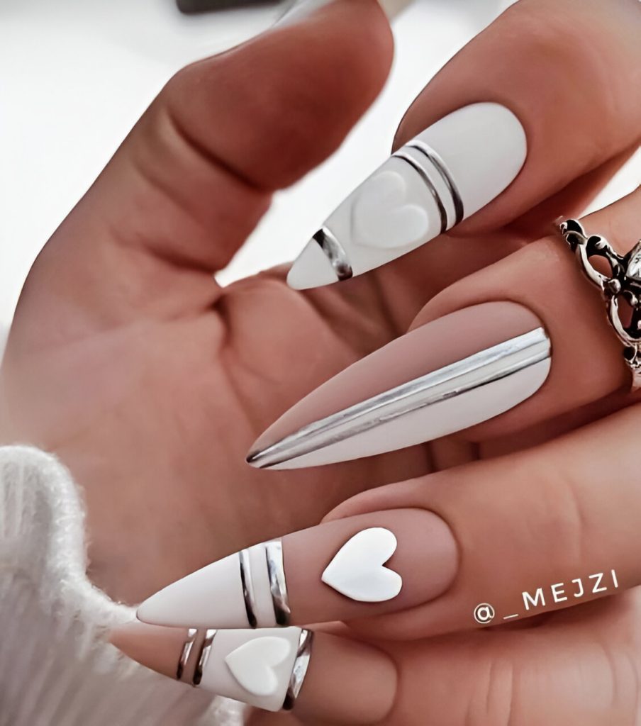  White Valentine's Manicures