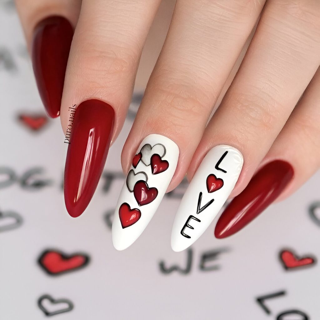 White Valentine's Manicure