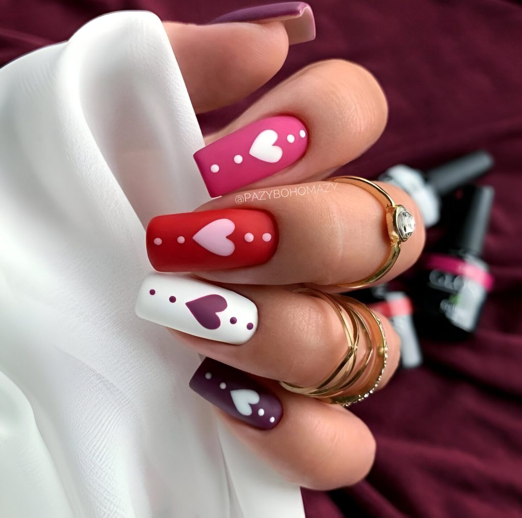 White Valentine's Manicure