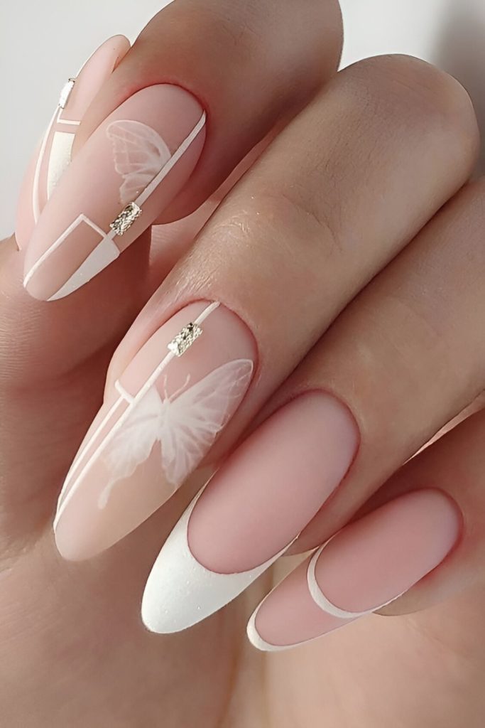 White Wedding Nail Designs