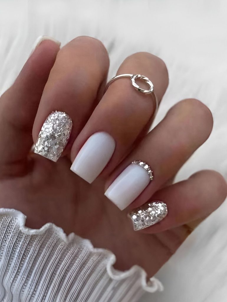 White Wedding Nail Designs