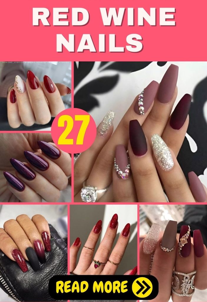 Irresistible Designs Of Red Wine Nails Perfect For Winter