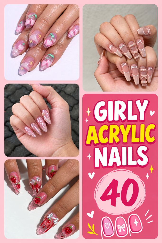 40 Girly Acrylic Nails To Channel That Positive Feminine Side