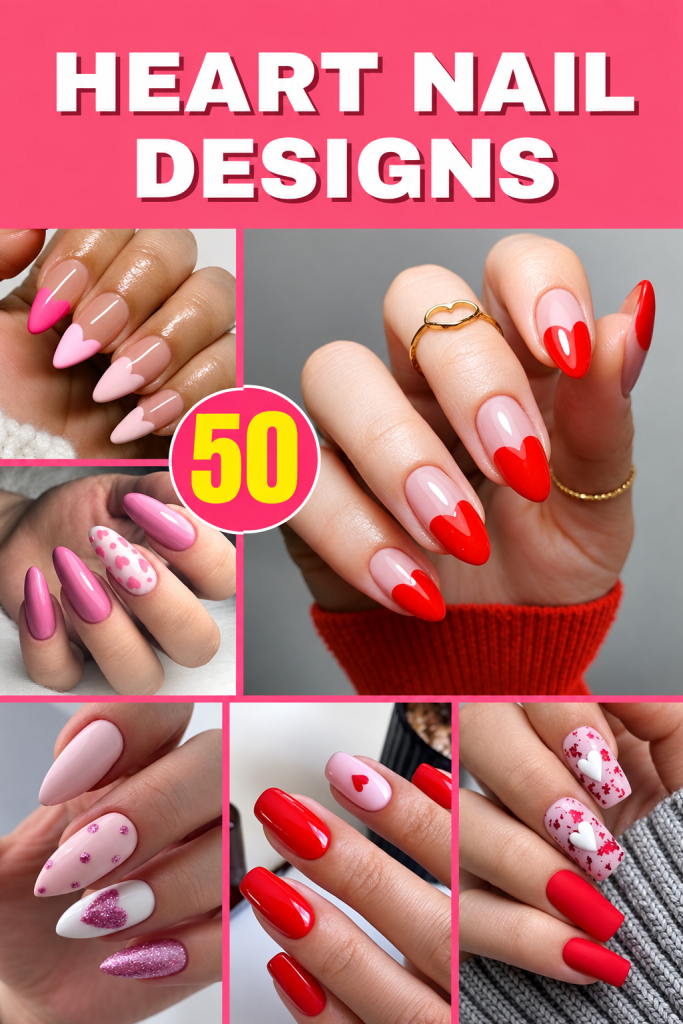 50 Jaw-Dropping Heart Nail Designs You Can Slay Pass Valentine