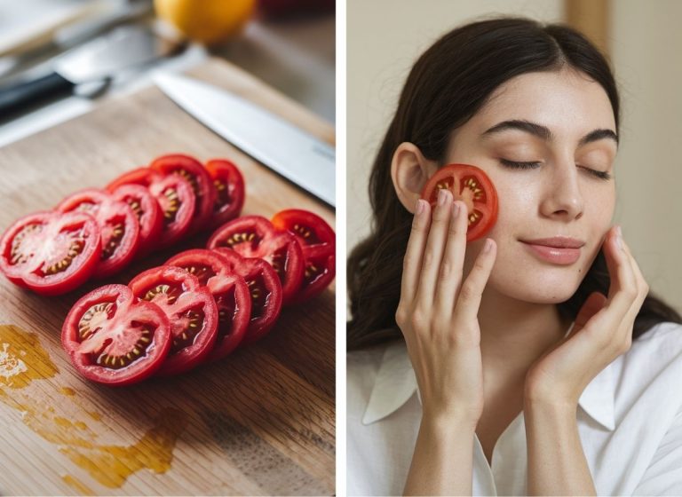 Rubbing a Tomato Slice on Your Face: A Simple Secret for Naturally Glowing Skin