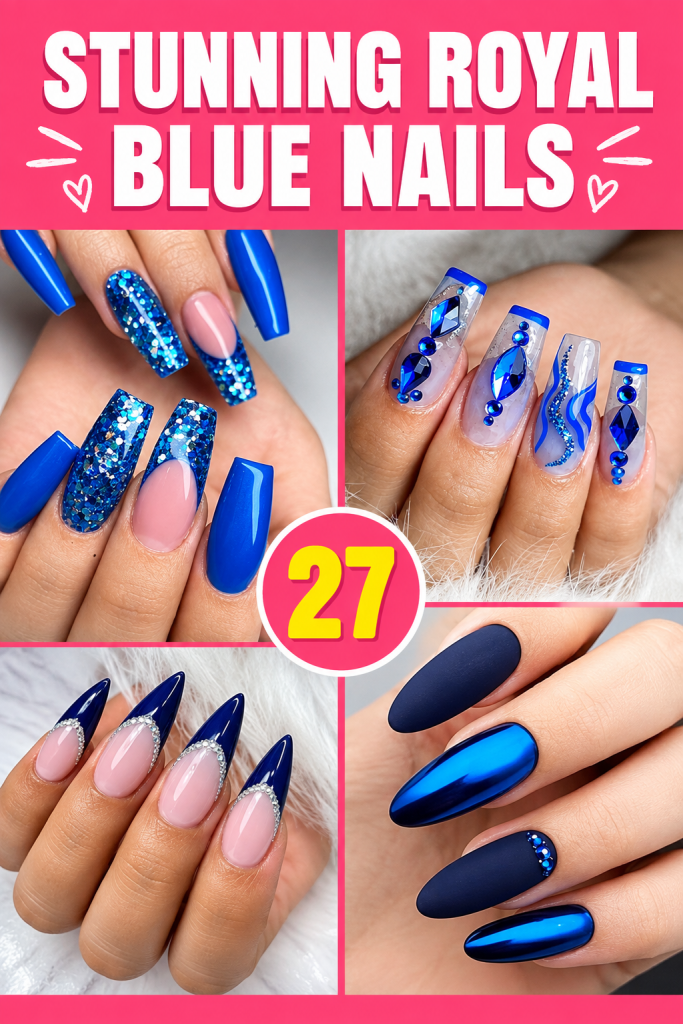 27 Stunning Royal Blue Nails To Embrace Your Inner Queen